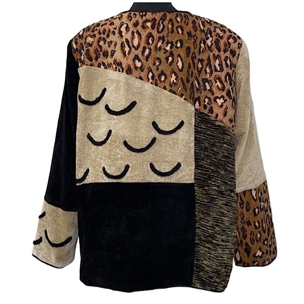 Indigo Moon Patchwork Animal Print Embroidered Ja… - image 8